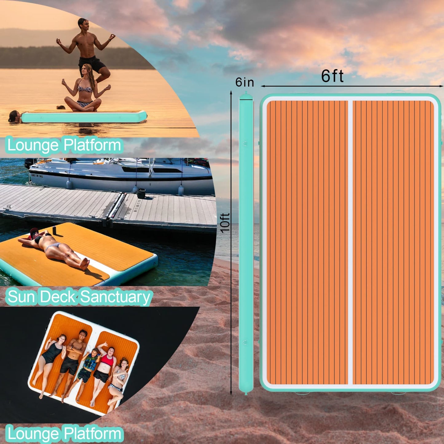 AirJain XL Floating Dock | EVA Inflatable Platform