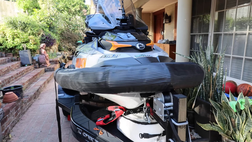 Airjain PWC collar front view fitment on Sea-Doo Fish Pro