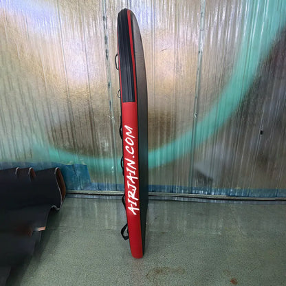 Side profile of Airjain Pro water rescue board showing thickness and side brand logo.